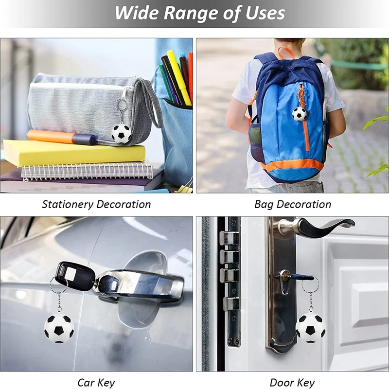 24 упаковки белых футбольных брелока брелки с мини-футбольным мячом для снятия