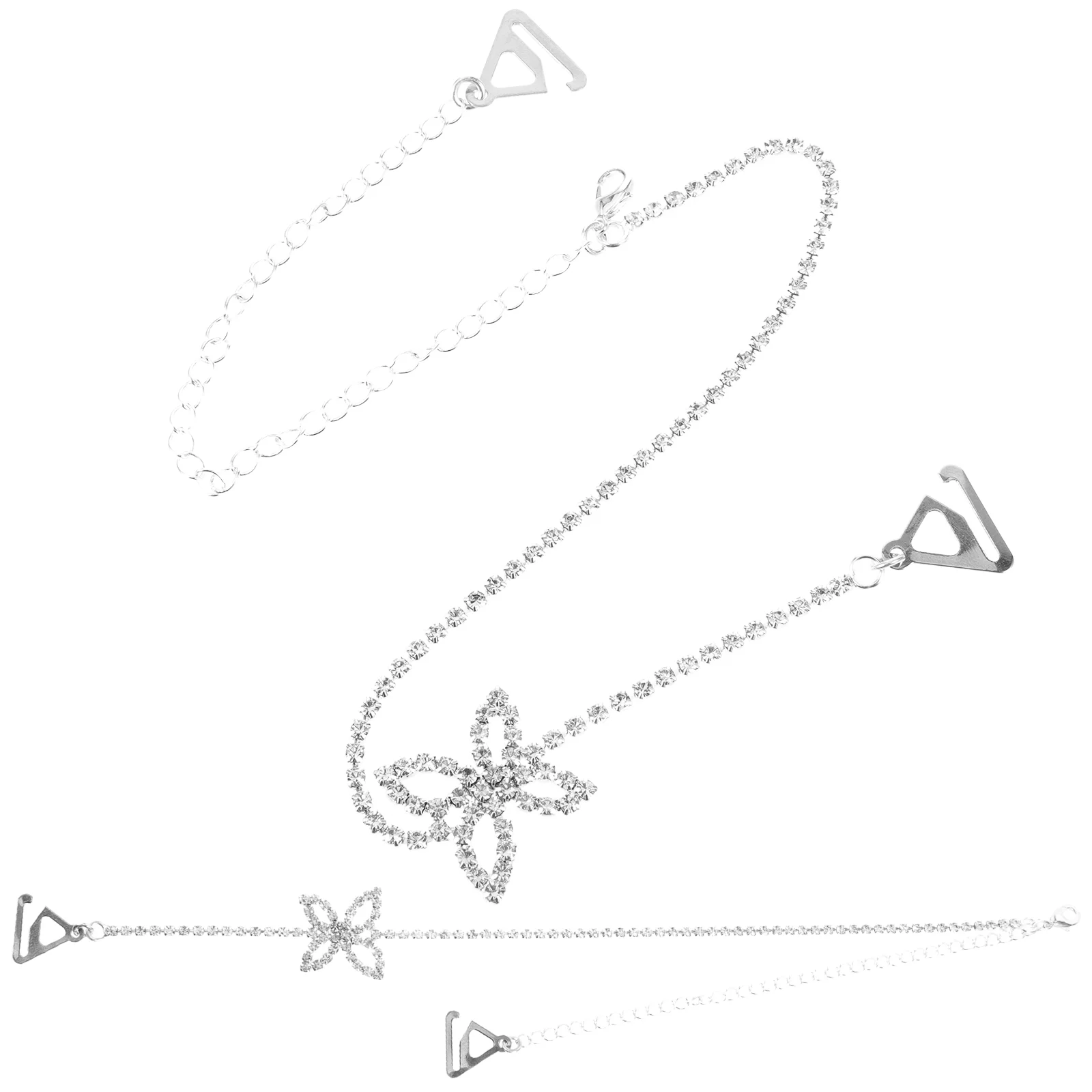 

Rhinestone Accessories For Women Adjustable Chain Straps Rhinestone Belt Butterfly Women Accessories Decorative Bling Invisible