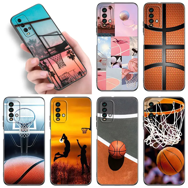 Basketball Basket Phone Case For Xiaomi Redmi K40 K50 Gaming Note 5 6 K20 Pro 7A 8A 9A 9C 9i 9T 10A 10C A1 Plus S2 Black Cover