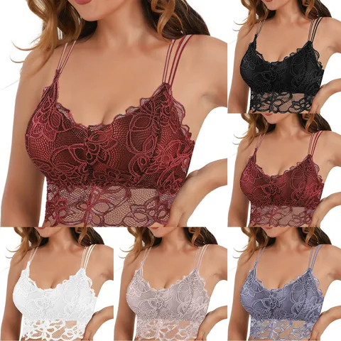 Fashion Sexy Sports Lace Bras Women Double shoulder Tops Tube Chest Wrap Bandeau Underwear Female Seamless Bralette Brasseres