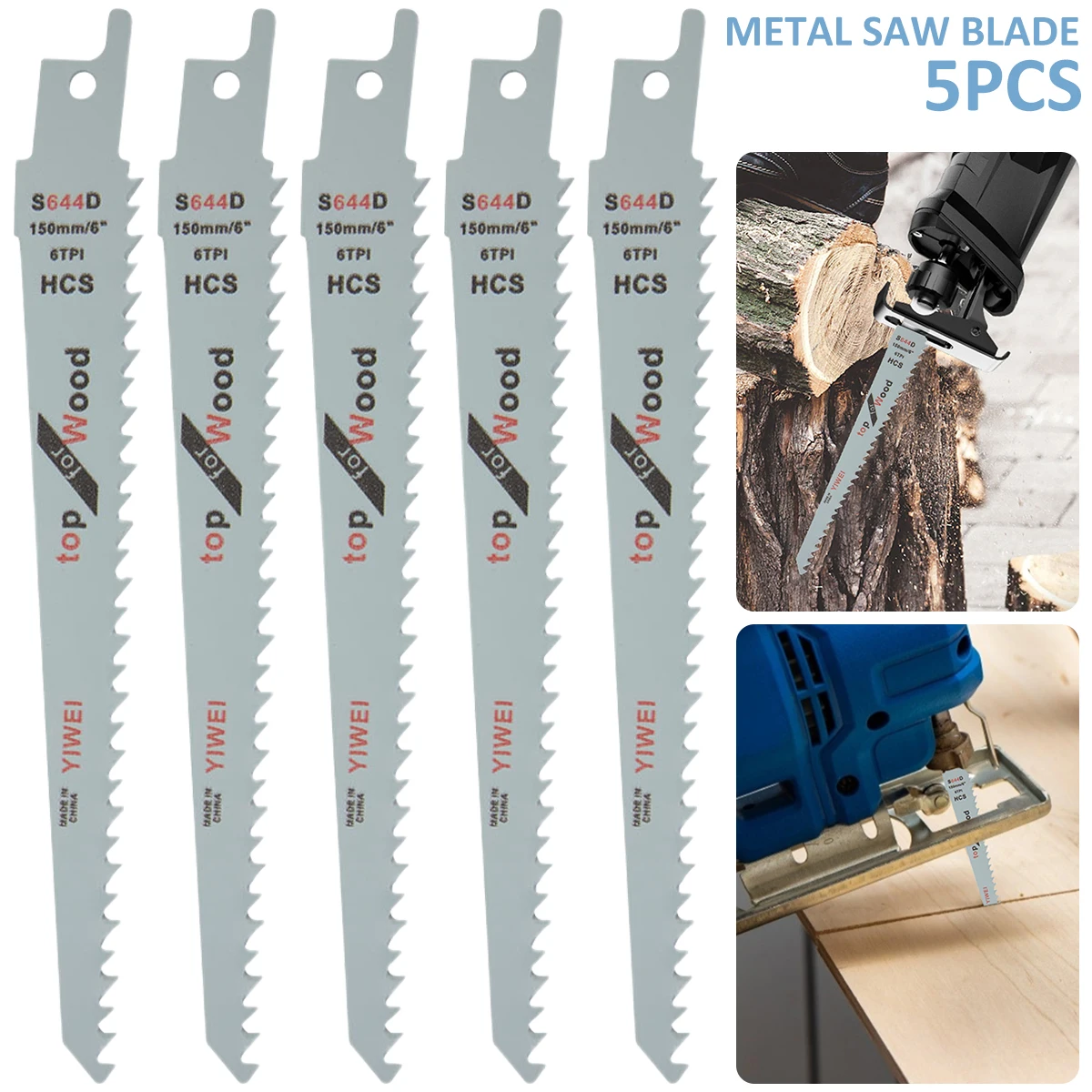 5Pcs Reciprocating Jig Saw Blades Saber Saw Handsaw Multi Sa