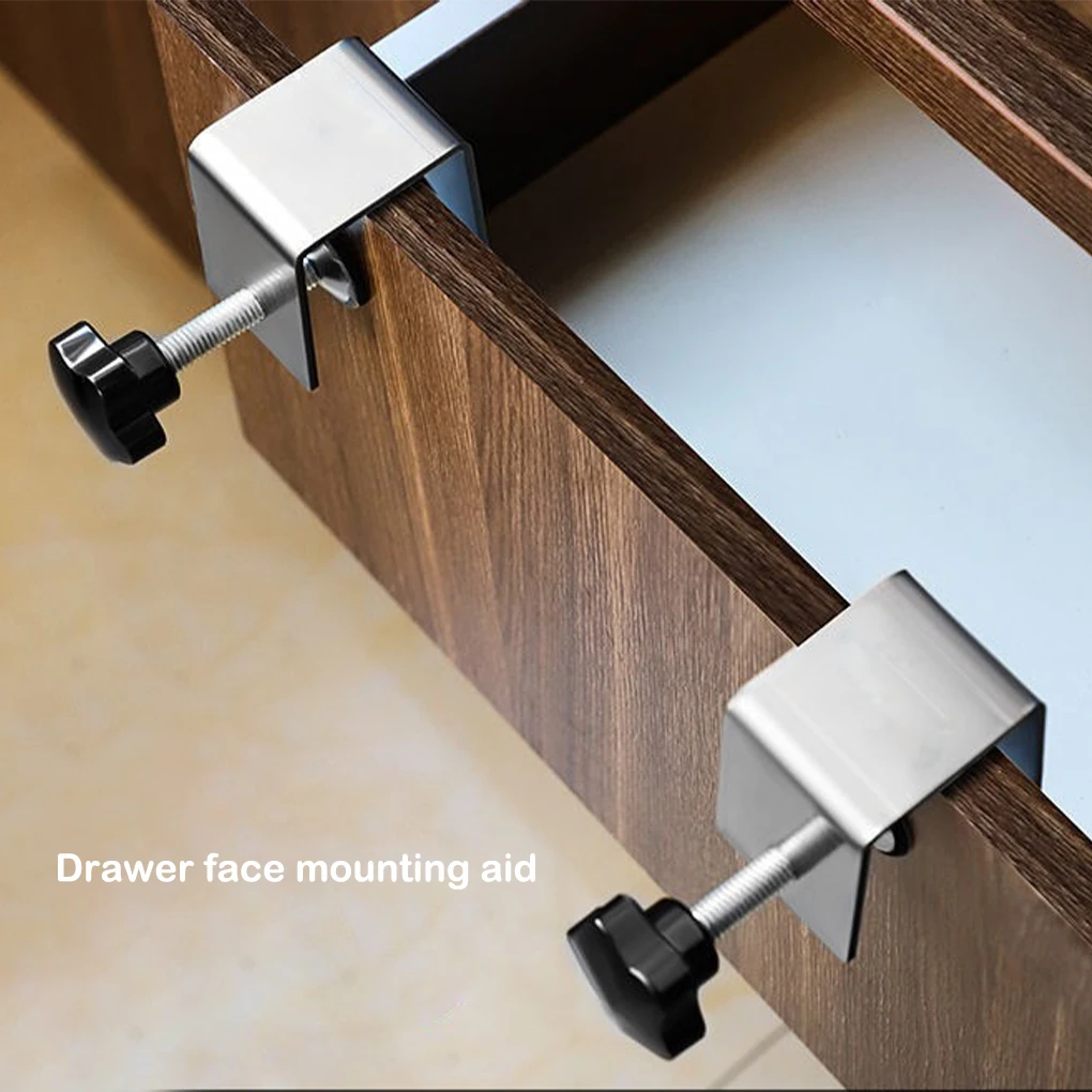 

2 Pcs Woodworking Cabinet Tool Drawer Front Installation Steel Panel Fixing Fixer Clamps Home Furniture Accessories