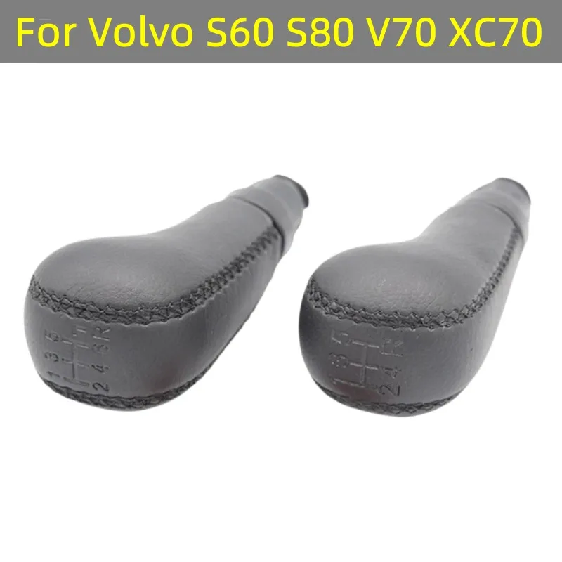 Black Leather Ball for Gear Hand Speed Gear Shift Knob For Volvo S60 S80 V70 XC70 Pen Lever Shifter Pen Car Styling Accessories