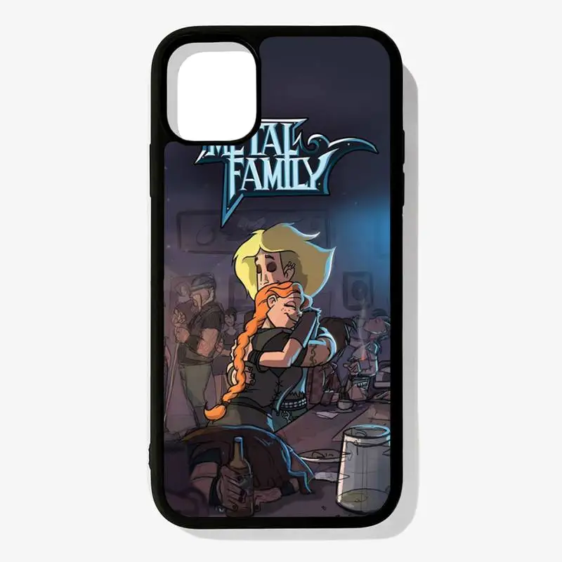 cartoon metal family Phone Case Silicone PC+TPU Case for iPhone 11 12 13 Pro Max 8 7 6 Plus X SE XR Hard Fundas