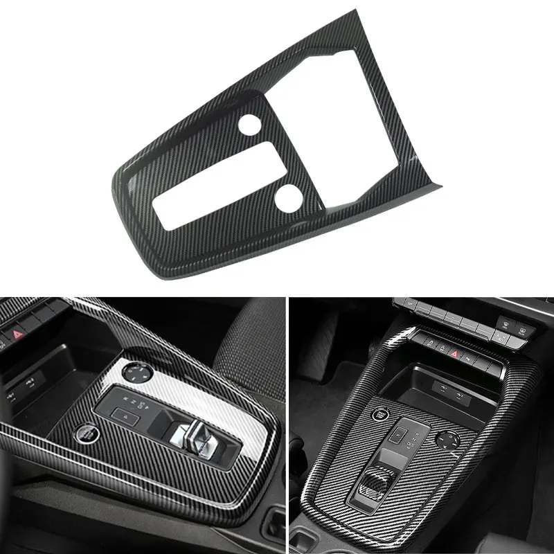 

LHD Стайлинг автомобиля углеродное волокно текстура центральное управление переключение передач Панель внешняя рамка Крышка отделка для Audi A3 8Y 2019 2020 2021