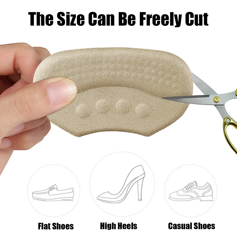 Silicone Heel Foot Pads for Shoes Women High Heels Insert Liner Grips Shoe Size Adjuster Antiwear Feet Heel Protector Stickers