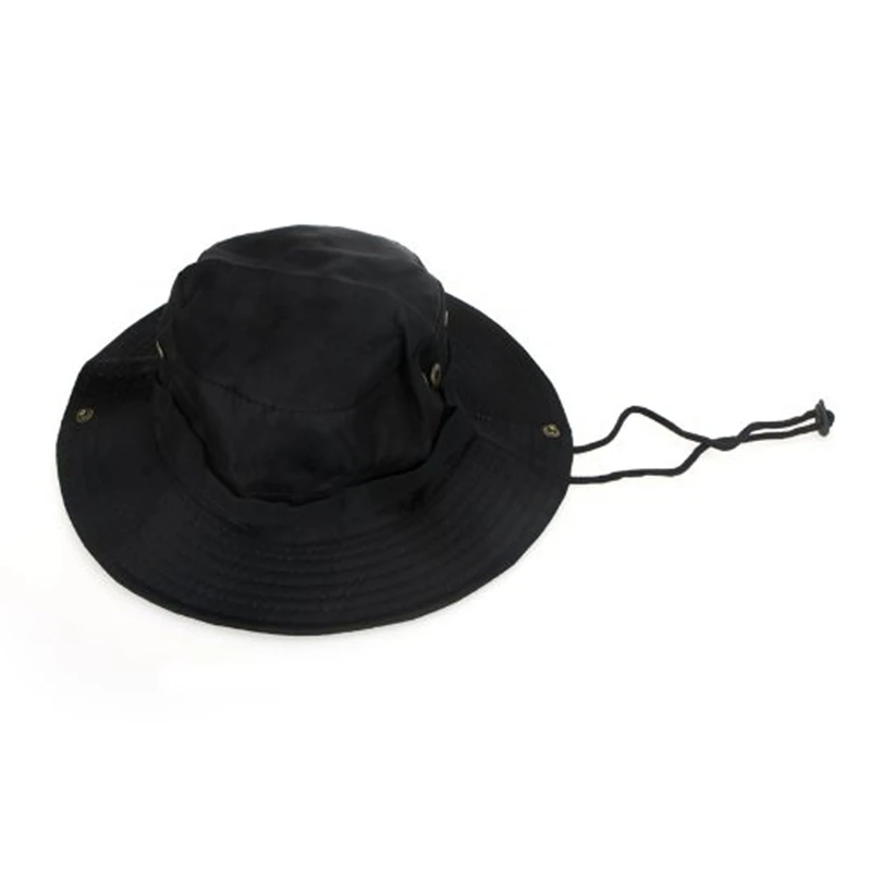 

Outdoor Men Women Unisex Hat For Fishing Trekking Camping Hiking Sport Sun Cap Round Rim Hat (Black)
