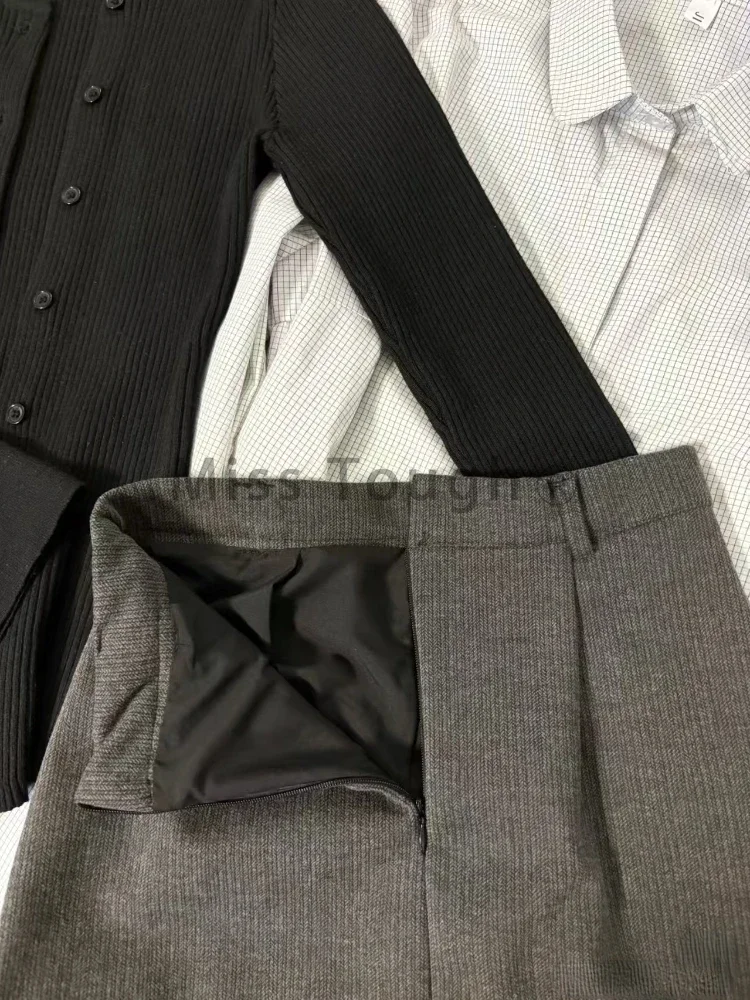 Женский трикотажный костюм-тройка дизайнерский винтажный клетчатый кардиган с