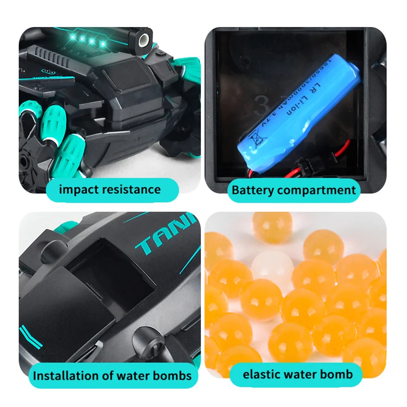 Радиоуправляемый Танк Игрушка 2 4G радиоуправляемая светодиодная машина 4WD