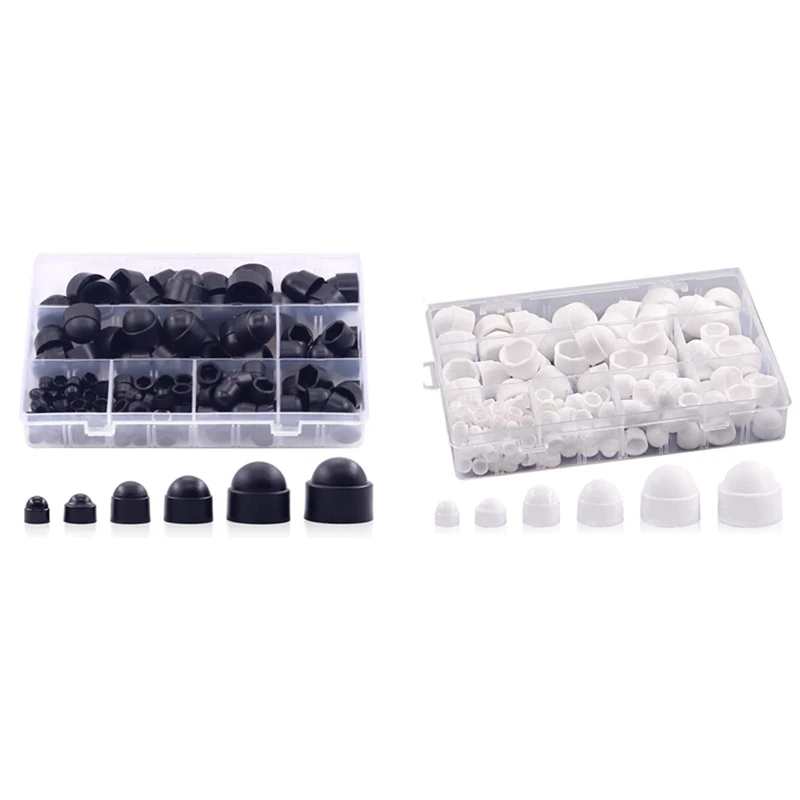 

160 шт., колпачки для болтов, колпачки для винтов в ассортименте, M4, M5, M6, M8, M10, M12, нейлоновая вставка, Стопорная гайка для подходящих винтов или ...