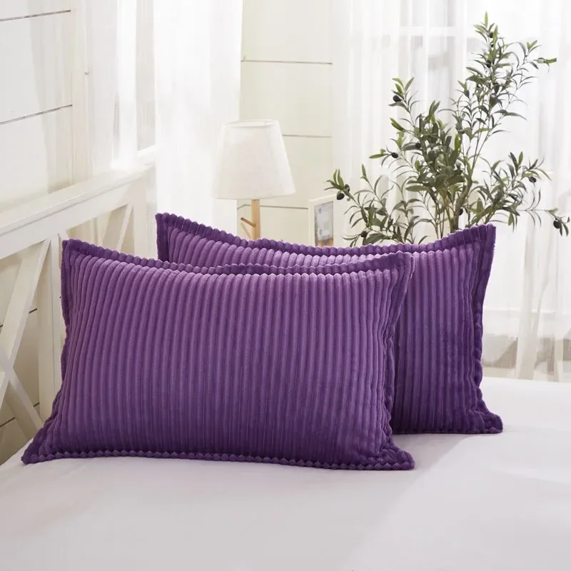 1/2 шт. осенние утолщенные наволочки из кораллового флиса однотонные фланелевые