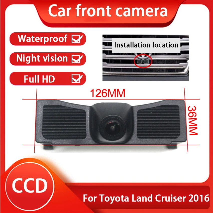 

HD 170° Wide Angle Car Front View Camera For Toyota Land Cruiser 2016 2017 2018 Parking Positive CCD Night Vision AHD 1080P