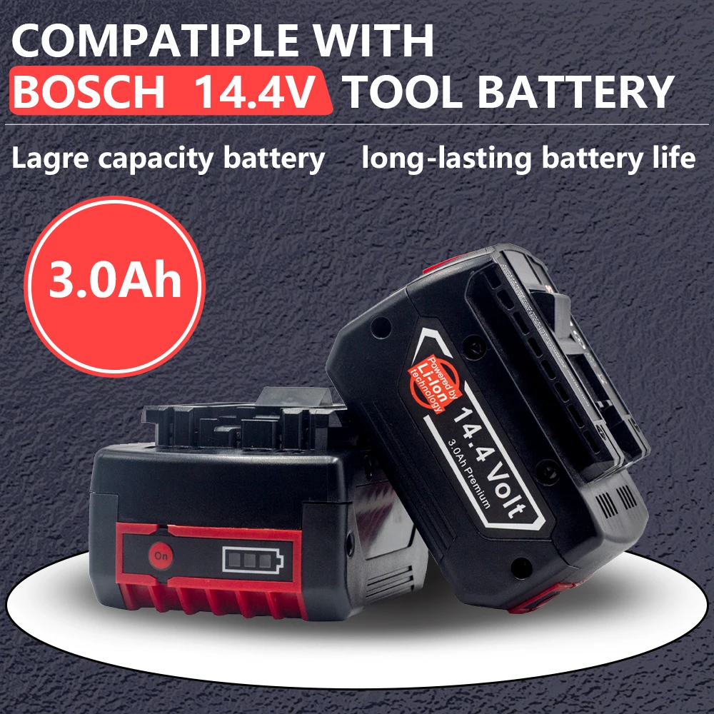 Tanie 14.4v 3.0Ah 18650 Akumulator Litowy Wielokrotnego ładowania Dla Bosch Wiertarka Akumulatorowa BAT607,BAT607G,BAT614G Elektronarzędzia Backup Li-ion
