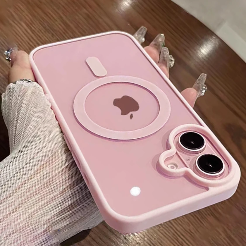 Модный прозрачный магнитный чехол с беспроводной зарядкой для iPhone 16 15 14 13 12 11 Pro Max