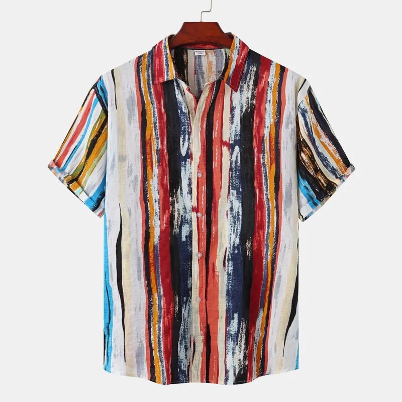 

Camisas Para Hombre 2022 Summer New European American Men's 3D Digital Printing Men's Short-sleeved Shirt Men