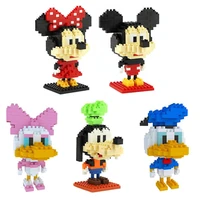 disney plastic building blocks mickey minnie donald duck cartoon diy model micro brick blocks action figures toys for kids