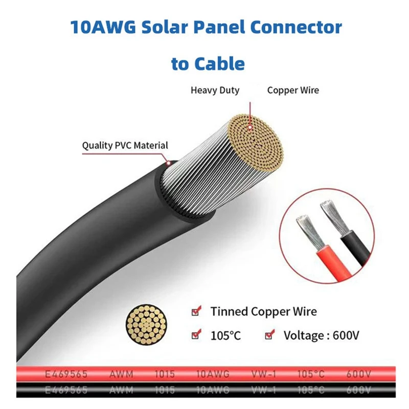 Фото DT23 2 шт. 1,5 м 14AWG кабель для солнечной панели с разъемом для Dokio, ALLPOWERS, Jackery, Goal Zero Power Station №1