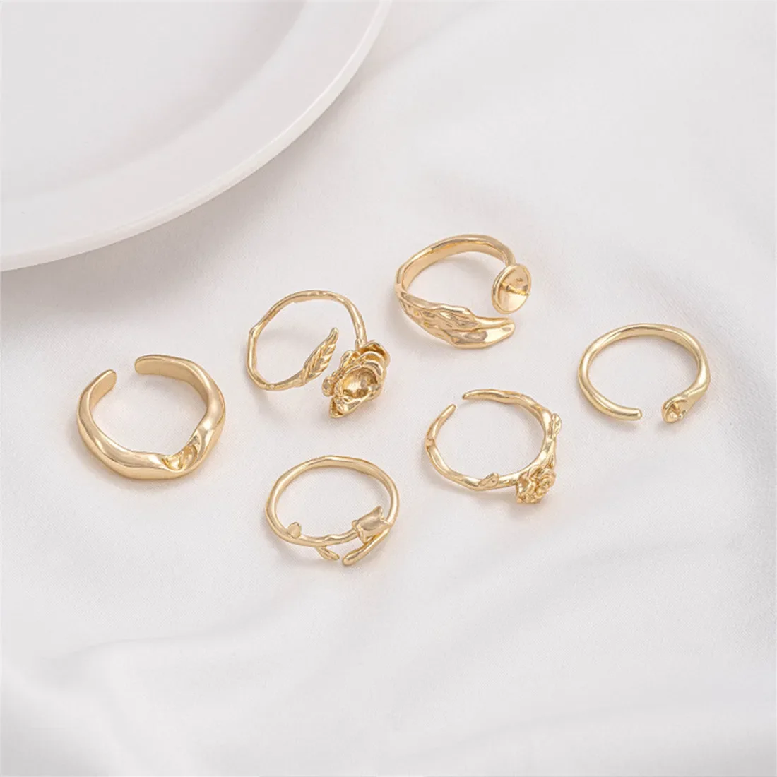 14-каратное золото в упаковке розовый тюльпан абстрактный набор бусин форме листа