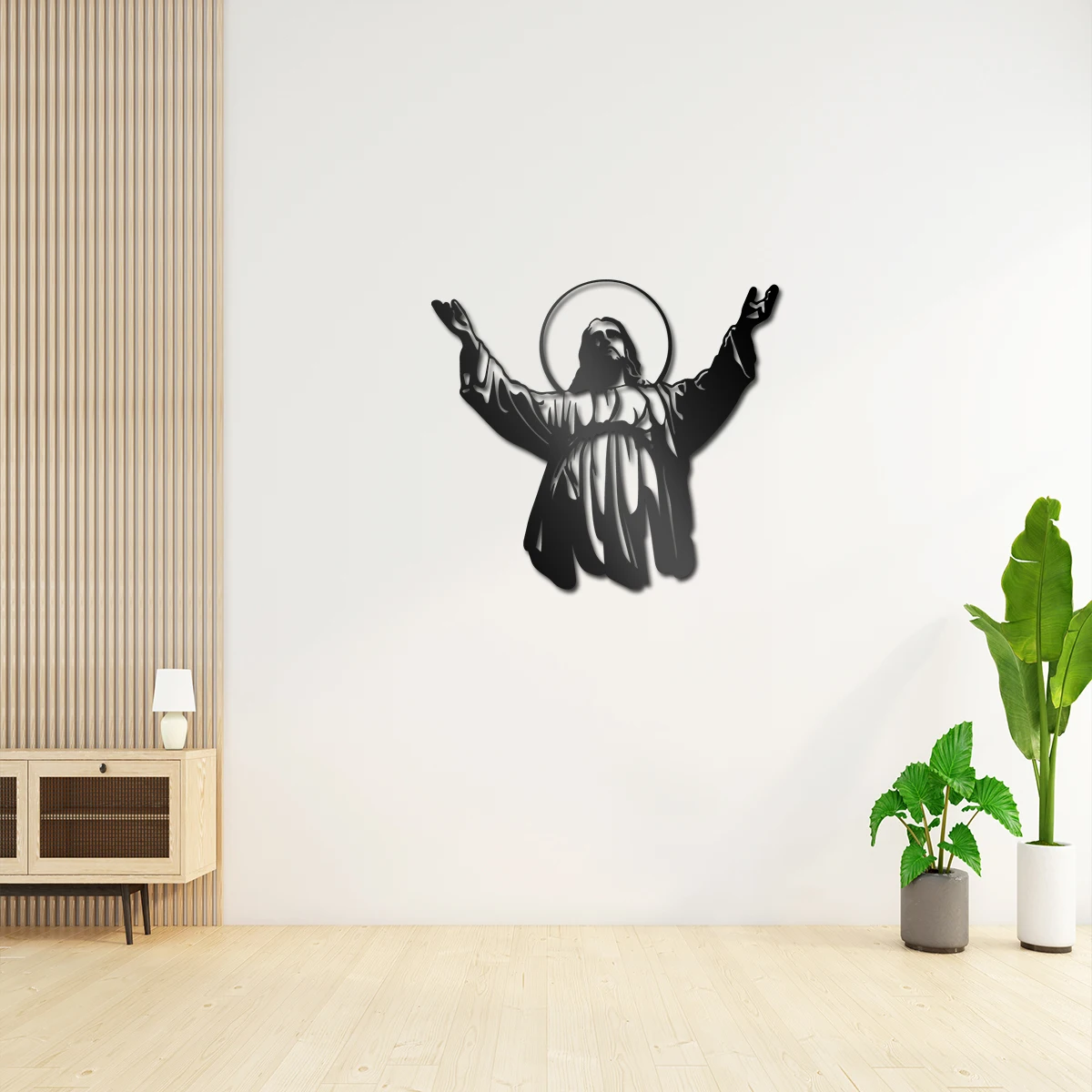 Украшение с изображением Иисуса на стену силуэт вырез знаки черная фермерская