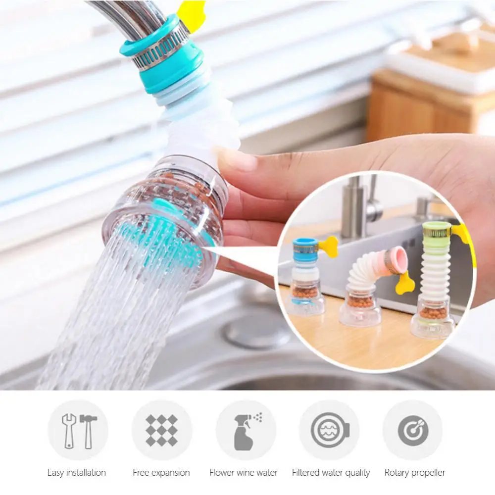 

Spillproof Mixer Aerator Foldable Rotary Faucet 1080 ° Rotatable Water Tap Nozzle Household Faucet Tap Water Filter Random Color