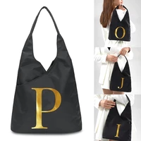 shoulder bag 2022 women travel organizer accessories pouch portable foldable shopping packet letter print handbag underarm bags