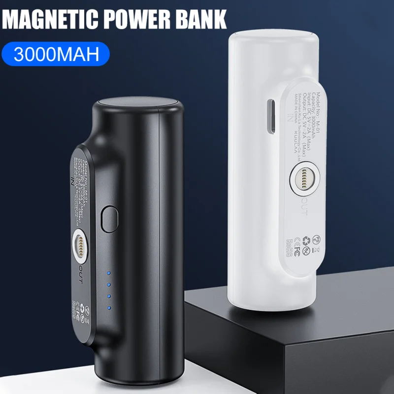 Magnetic Mini Power Bank 3000mAh Fast Charging PowerBank Type C Lighting Mirco USB External Battery for iPhone 14 PRO MAX XIAOMI