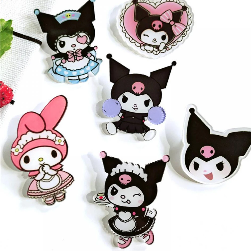 

10 шт. Kawaii аниме Sanrioed мультфильм Kuromi My Melody милая девушка сердце брошь одежда шляпа Badg Eaccessories модный подарок на день рождения