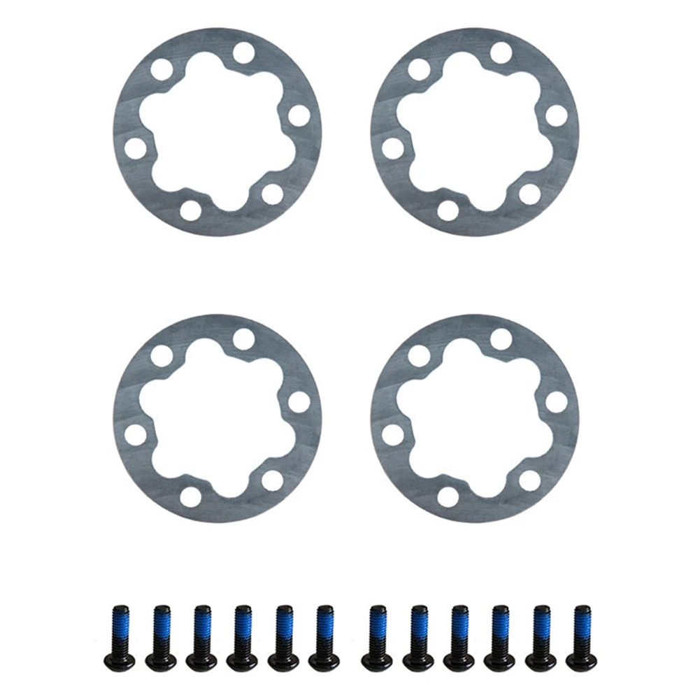 

4PCS E-Bike Bike Electric Scooter Brake Gasket Spacer Six Holes Disc Washer Wheel Silver/Black For Fix Refit Accessories