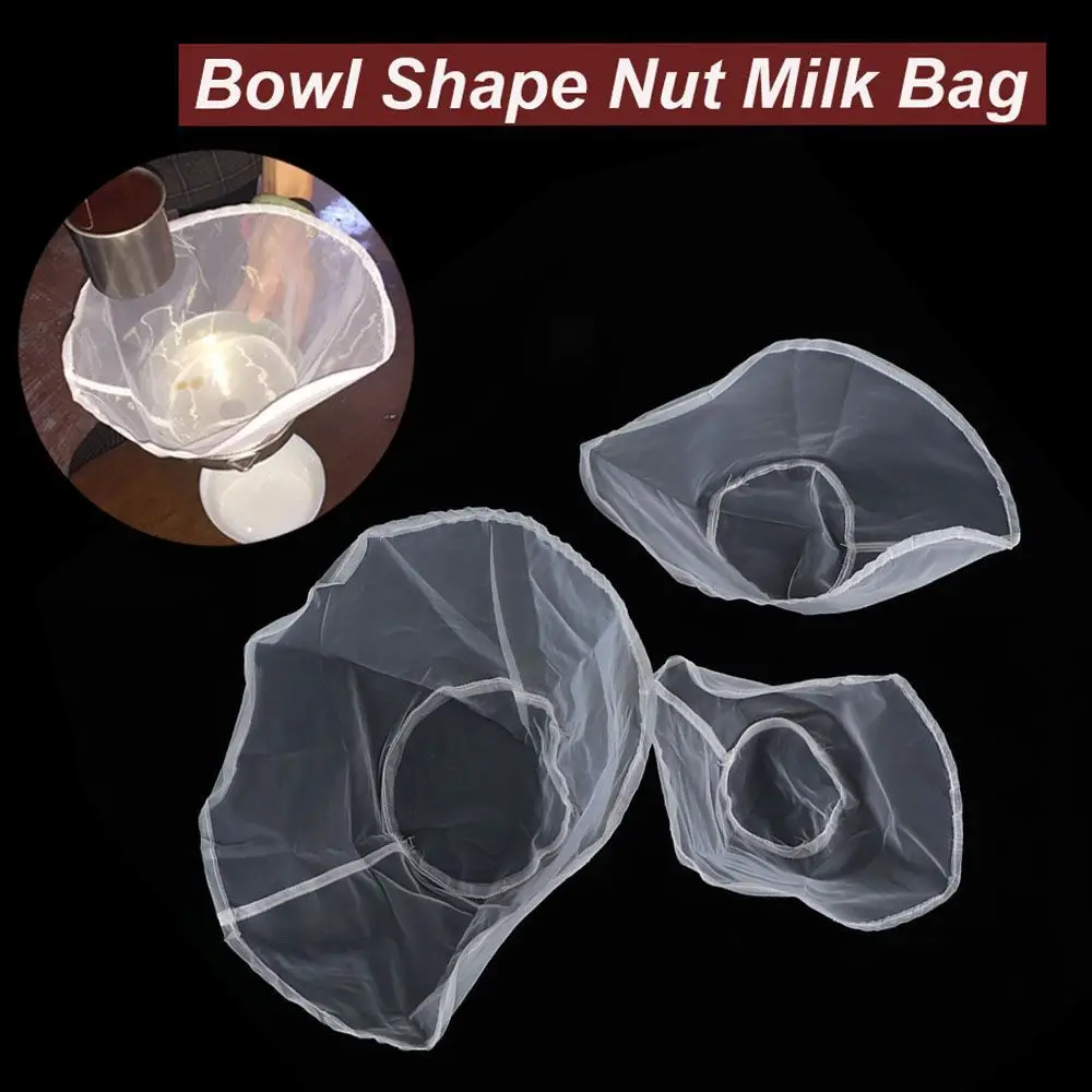 

Reusable Fine Mesh Strainer Juice Soy Milk Nut Milk Tea Nylon Filter Bag Bowl Food Coffee Filter Cooking Universal