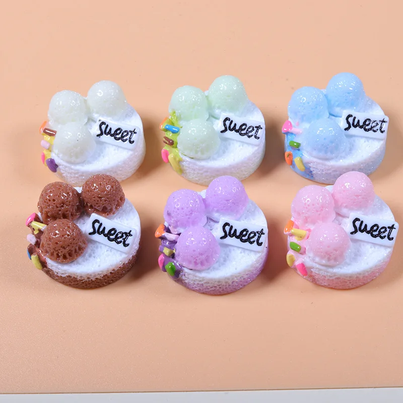 

100 шт. милый сладкий мороженый шар для торта из смолы фотоэлемент для украшения телефона ювелирные изделия «сделай сам» Аксессуары для кукольного домика