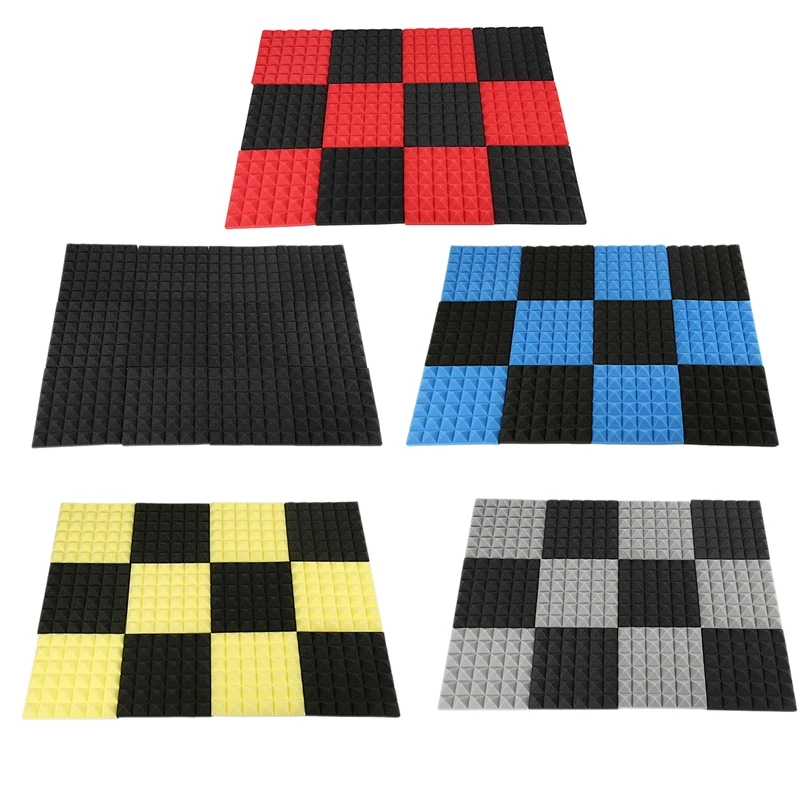 

Charcoal Acoustic Foam Tiles Soundproofing Foam Panels Studio Sound Padding 2 x 10 x 10 Inch
