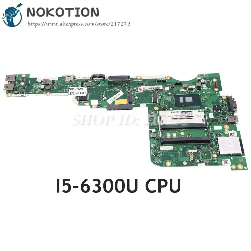 

NOKOTION CILL1 L2 LA-C422P 01YR018 01YR016 MAIN BOARD For Lenovo L570 Laptop Motherboard I5-6300U CPU DDR4