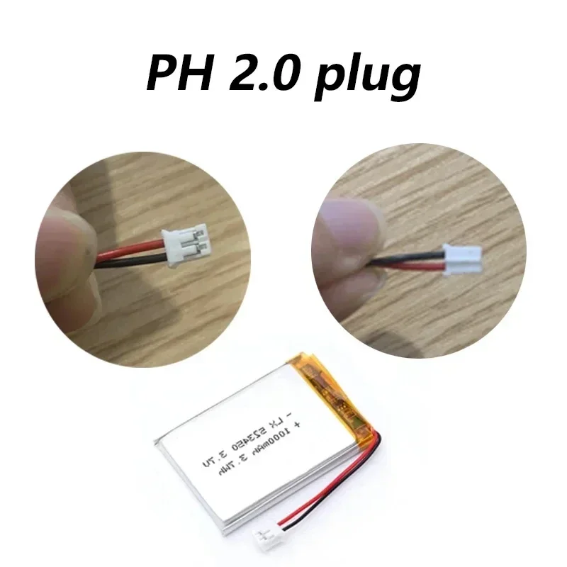 Литий-ионная аккумуляторная батарея 523450/503450 1000 мАч 3 7 в JST PH2.0 2Pin для GPS смартфона DVD