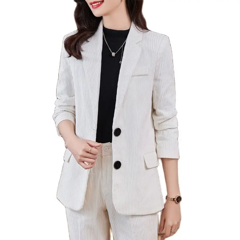 Women's jacket Fashion Pockets Coat OL Styles Autumn Winter Blazers for Women Business Work Blaser Outwear Tops S- 4XL