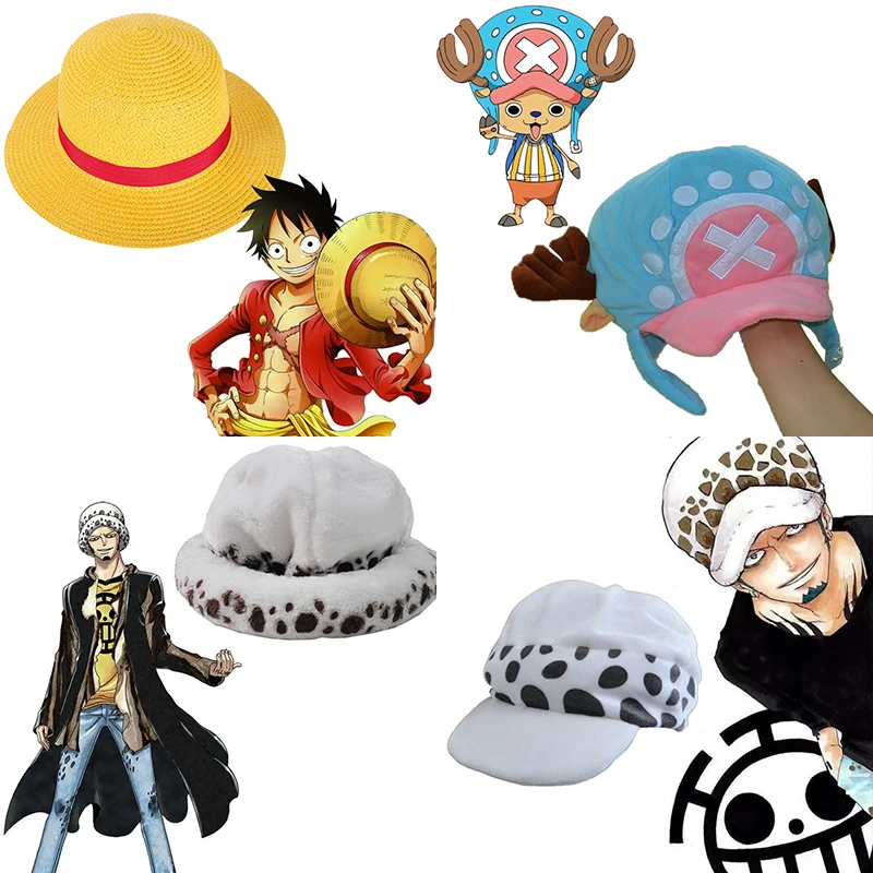 

Portgas D Ace Monkey Luffy Tony Tony Chopper Trafalgar Law Hat Cosplay Adult Unisex Cap Cartoon Costume Props Accessories