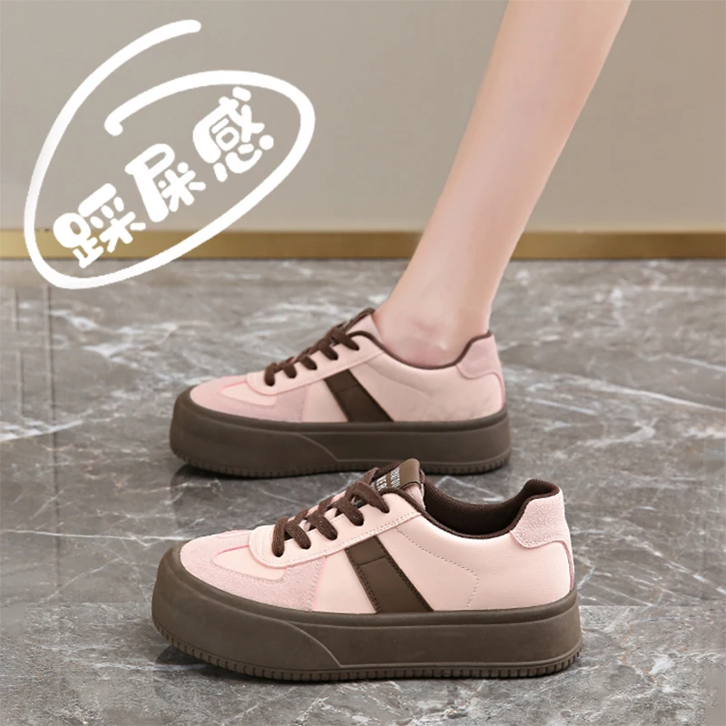 Туфли женские из натуральной кожи Мокасины платформа криперы клоги розовые