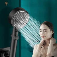 5 modes shower head abs water saving high pressure spray nozzle one key stop water massage eco showerhead bathroom accessories