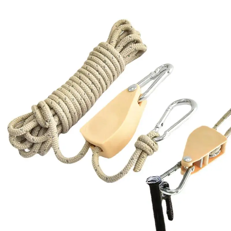 Rope Hanger Greenhouse Growth Lamp Hanging Rope Ratchet Grow Light Hangers For Camping Hiking Fishing Gearing