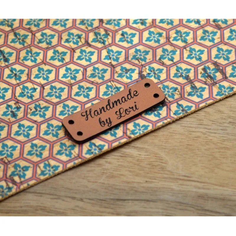 

30pcs Handmade labels for clothes crochet Personalized logo leather tags for knitting hats Rectangle sewing Garment craft label