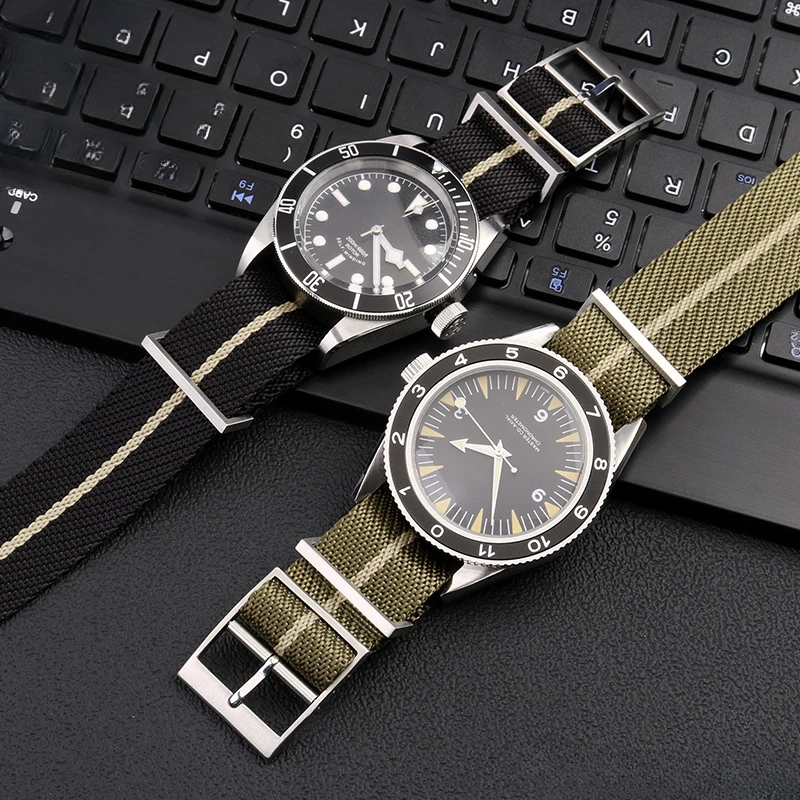 Ремешок для часов Tudor Biwan с маленькими красными цветами IWC Omega Rolex нейлоновый