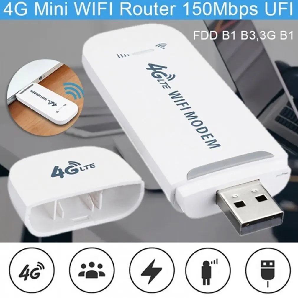 

Беспроводной Wi-Fi-роутер LTE 4G, портативный USB-модем с поддержкой SIM-карты B1/B3/B5, подходит для дома и офиса