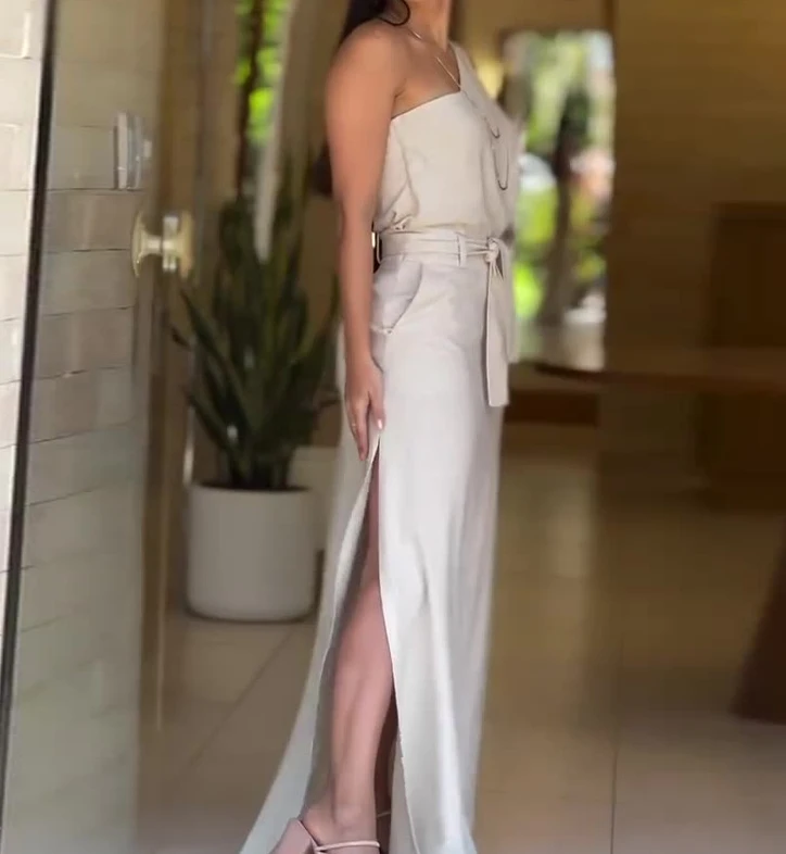 Женский комплект классического костюма Элегантный однотонный без рукавов с