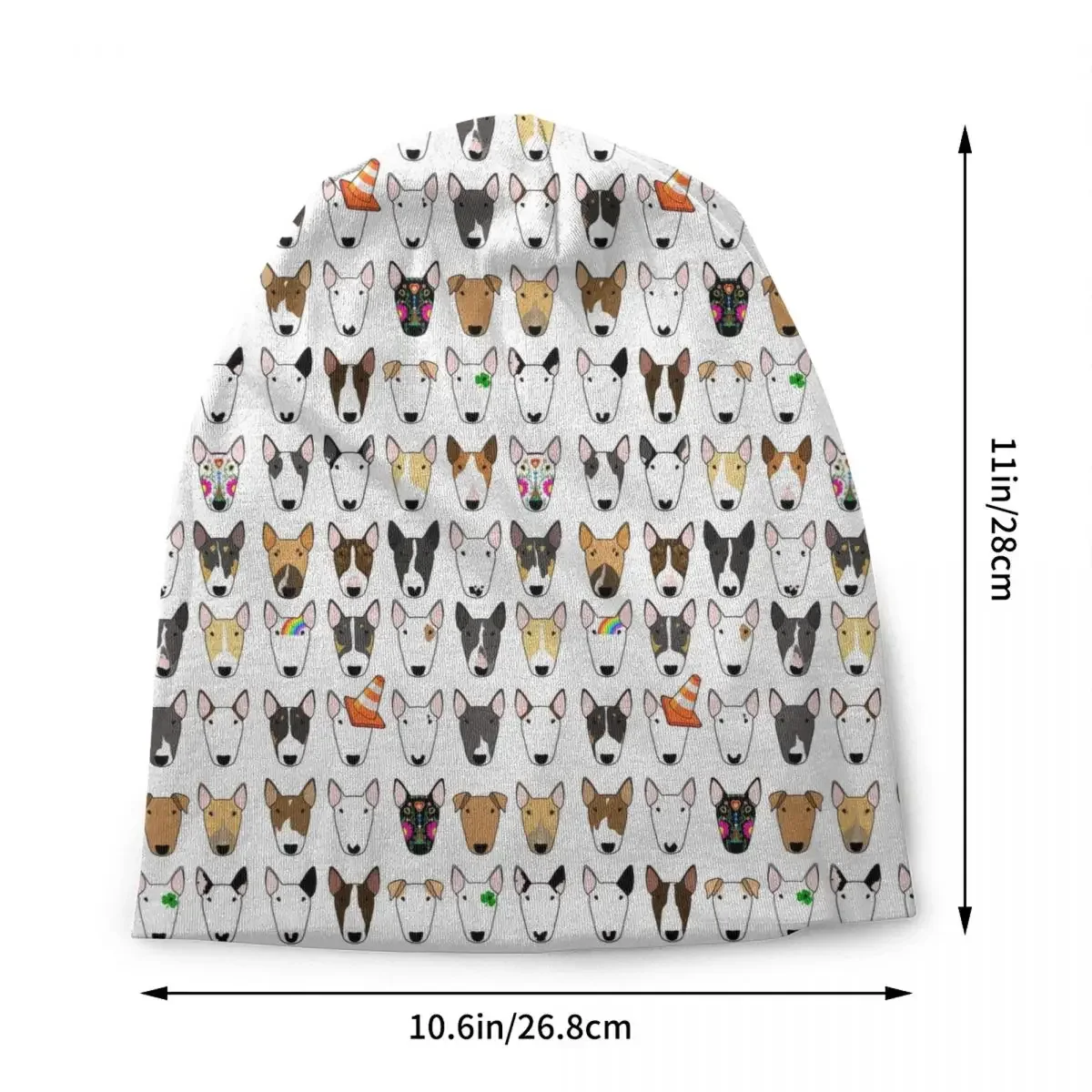 Бультерьер шапки с повторяющимся узором для собак крутая вязаная шапка женщин и