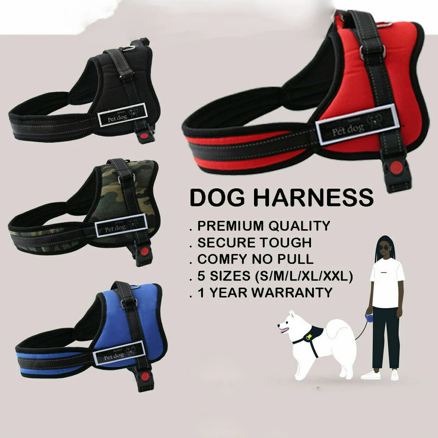 

Reflective No-pull Dog Harness Outdoor Adventure Pet Vest Padded Handle- Small -Extra Large Sports Traction Rope Chain Supplies