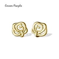 classic real 925 sterling silver simple charm rose flower stud earrings fashion plant ears for women fine jewelry accessories