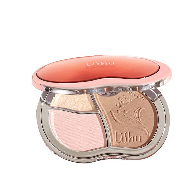 

Lishu хайлайтер, румяна, бронзер, все в одной палитре, Wuth Кисть для макияжа лица