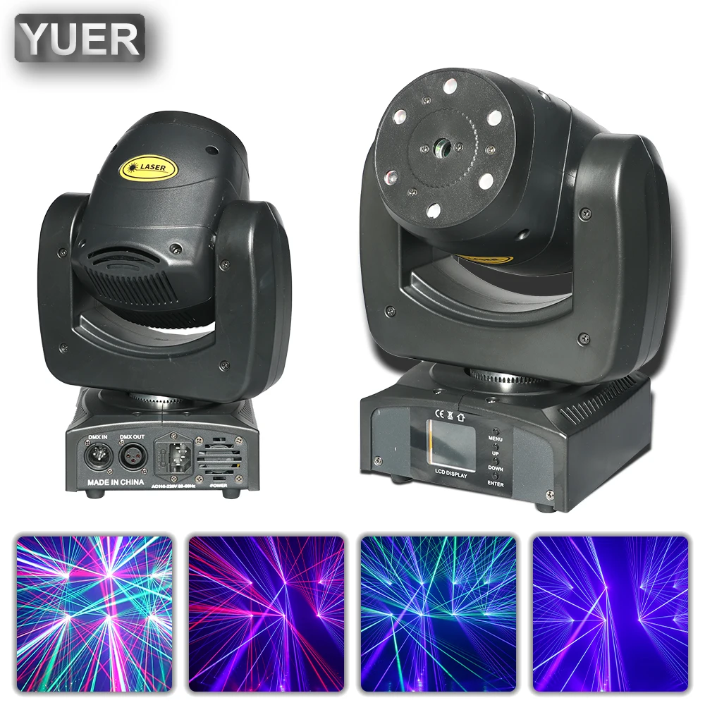 Фото YUER 20Kpps RGB 7 глаз с подвижной головкой, лазерный проектор Dj Disco, сценическое шоу, бар, бальное профессиональное освещение, DMX512, музыкальная вечеринка №2
