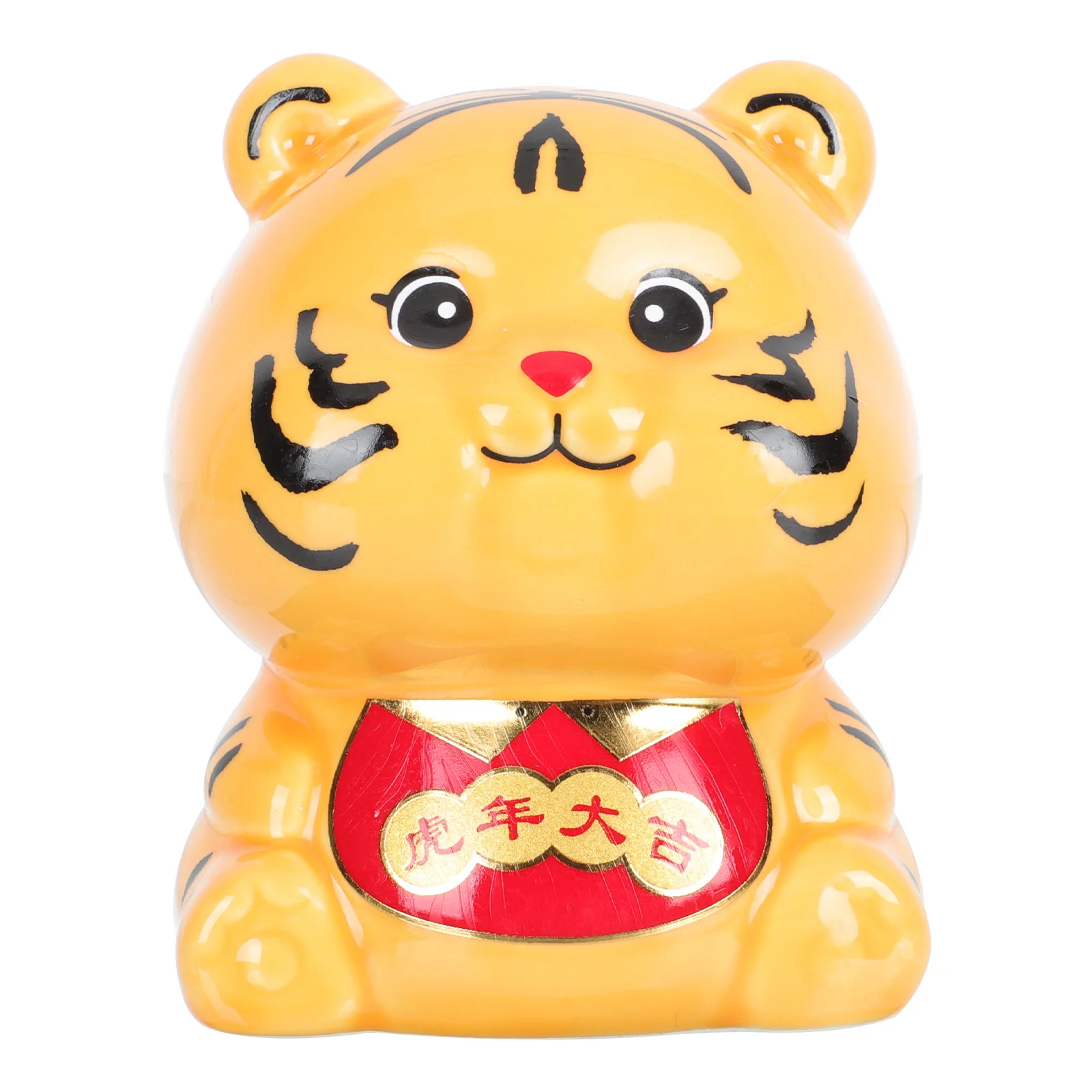 

1pc Tiger Coin Storage Can Ceramic Delicate Tiger Shaped Piggy Bank Tiger Money Jar for New Year