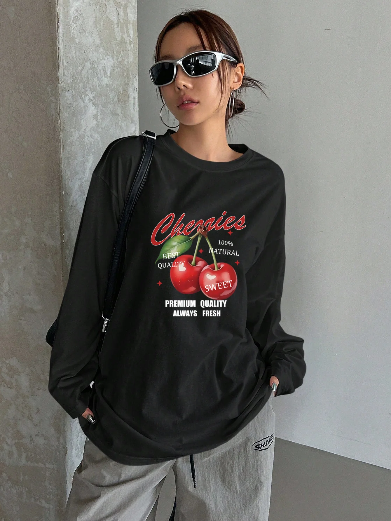 Женская базовая рубашка с длинными рукавами и принтом Sweet Love Yintao удобная женская