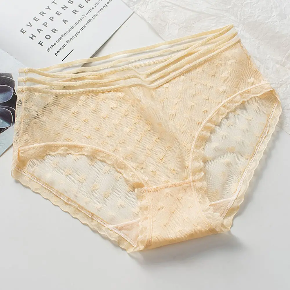 2022 Sexy Panties Women Girl Underwear Transparent Briefs Traceless Breathable Middle Waist Underpants Female Lingerie